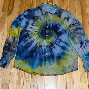 Colorful Tie-Dye Button-Up Shirt